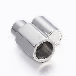 Tarnish Resistant Smooth 304 Stainless Steel Magnetic Clasps with Glue-in Ends&nbsp;STAS-H402-63P-5mm