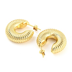 Rack Plating Brass Donut Stud Earrings&nbsp;EJEW-K245-34G