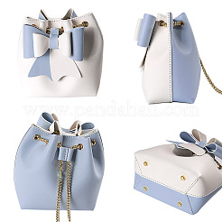 DIY Imitation Leather Knitting Crochet Bowknot Bucket Bags&nbsp;GN-TAC0001-06A