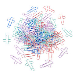 80Pcs 4 Colors Iron & Plastic Paper Clips&nbsp;AJEW-TA0002-98