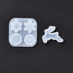 2Pcs 2 Style Christmas Deer and Snowflake Silicone Pendant Molds&nbsp;DIY-E055-49