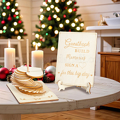 Wooden Personalized GuestBook Wedding Message Book&nbsp;DJEW-WH20003-10