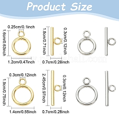 20 Sets 2 Colors 304 Stainless Steel Toggle Clasps&nbsp;STAS-YW0003-08B