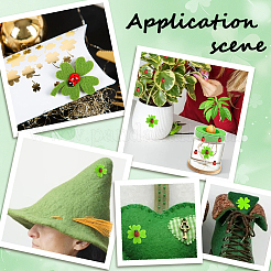 80Pcs 2 Colors Wool Felt Clovers&nbsp;FIND-SP0005-85