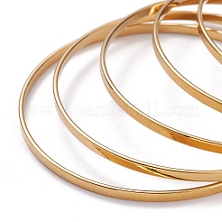 7Pcs Women's Simple Fashion PVD Vacuum Plating 201 Stainless Steel Stackable Bangles&nbsp;BJEW-O182-06G-1
