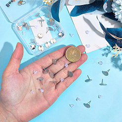 32Pcs Hammered Brass Stud Earring Findings&nbsp;KK-BBC0023-13
