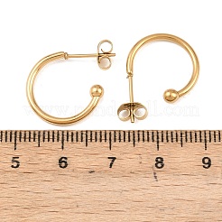 C-Shaped 304 Stainless Steel Stud Earrings&nbsp;EJEW-Z154-01G-02