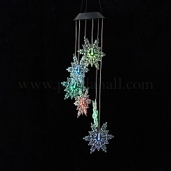 LED Solar Powered Snowflake Wind Chime&nbsp;HJEW-I009-06