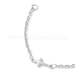 2Pcs 304 Stainless Steel Cross Link Bracelets Making&nbsp;AJEW-JB01382