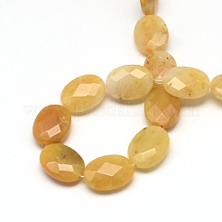 Faceted Oval Natural Topaz Jade Beads Strands&nbsp;X-G-R303-10