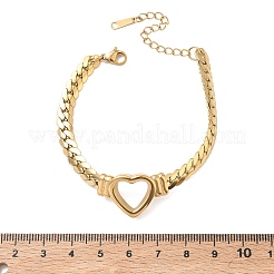 304 Stainless Steel Heart Link Bracelets&nbsp;BJEW-F544-01G