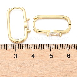 Rectangle Brass Micro Pave Clear Cubic Zirconia Hoop Earrings&nbsp;EJEW-Z102-23G