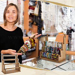 4-Tier Wood Bracelet Organizer Display Stands&nbsp;BDIS-WH0010-16B
