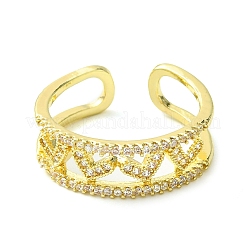 Brass Micro Pave Cubic Zirconia Ring&nbsp;RJEW-Z033-09A
