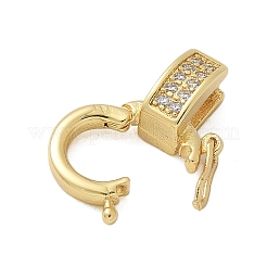 Brass Micro Pave Clear Cubic Zirconia Twister Clasps&nbsp;KK-P293-02B-G