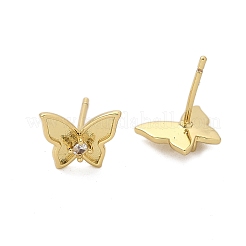 Brass Butterfly Stud Earrings&nbsp;EJEW-R016-19G