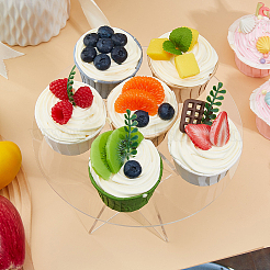 Acrylic Round Dessert Display Easels&nbsp;ODIS-WH0079-009