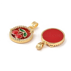 Rack Plating Brass Micro Pave Cubic Zirconia Pendants&nbsp;KK-C037-02G