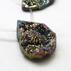 Electroplated Natural Druzy Agate Beads Strands&nbsp;G-N0259-01