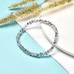 Faceted Glass Rondelle Beads Stretch Bracelet for Kid&nbsp;BJEW-JB06807-17
