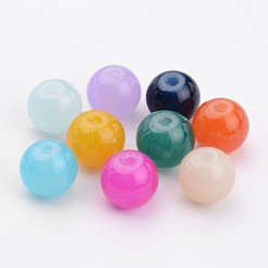 Imitation Jade Glass Round Beads&nbsp;X-GLAA-A022C-8mm-M