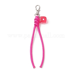 Polyester & Spandex Rope & Dice Resin Pendant Decorations&nbsp;HJEW-JM04645