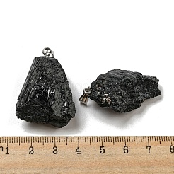 Natural Black Tourmaline Pendants&nbsp;G-F739-01P