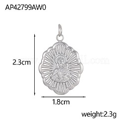304 Stainless Steel Pendants&nbsp;STAS-OY002-23P
