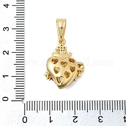 Brass Micro Pave Cubic Zirconia Locket Pendants&nbsp;KK-H267-027G-01