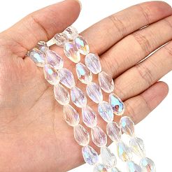 Electroplate Glass Bead Strands&nbsp;EGLA-E010-8x12mm-AB01