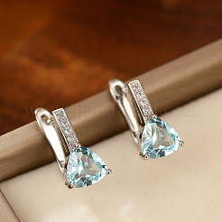 Brass & Cubic Zirconia Hoop Earrings&nbsp;WGC58F4-01