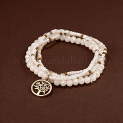 Bohemian Plastic & Glass Beads Multi-strand Stretch Bracelets&nbsp;WG97FA6-01