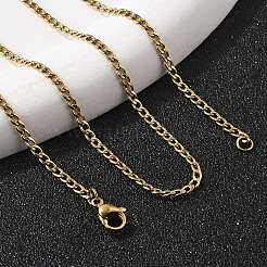 Ion Plating(IP) 304 Stainless Steel Curb Chain Necklaces&nbsp;NJEW-K099-04G