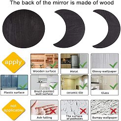 Acrylic Wooden Moon Phase Mirror&nbsp;DIY-WH0167-48B