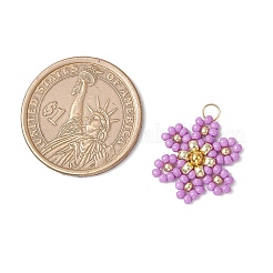 Glass Seed Beaded Flower Pendants&nbsp;PALLOY-MZ00712
