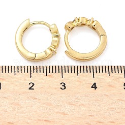 Heart Brass Micro Pave Clear Cubic Zirconia Hoop Earrings&nbsp;EJEW-Z102-26G