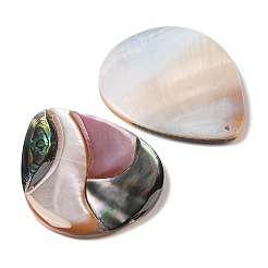 Natural Paua Shell & Yellow Shell & Pink Shell & Black Lip Shell Pendants&nbsp;SSHEL-C012-14