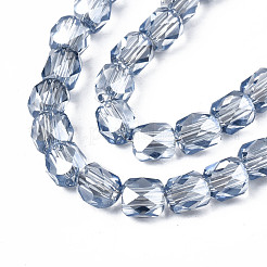 Electroplate Transparent Glass Beads Strands&nbsp;EGLA-N002-13-B02