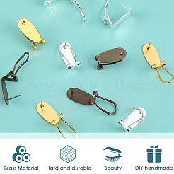 30Pcs 3 Colors Brass Stud Earring Findings&nbsp;KK-SP0001-46