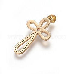 Brass Micro Pave Cubic Zirconia Pendants&nbsp;ZIRC-O027-15G