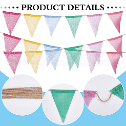 8Pcs Cloth Triangle Flag Banner&nbsp;AJEW-WR0003-48