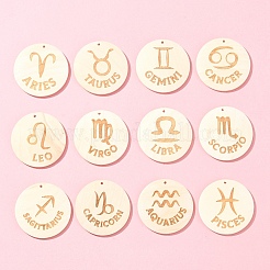 12Pcs 12 Styles Wood Pendants&nbsp;WOOD-FS0001-25
