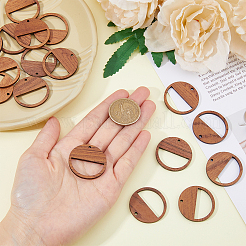 20Pcs Walnut Wood Pendants&nbsp;WOOD-FH0002-14