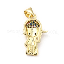 Brass Micro Pave Cubic Zirconia Pendants&nbsp;KK-H433-13B-G
