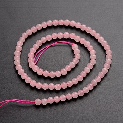 Round Natural Rose Quartz Gemstone Bead Strands&nbsp;G-J333-02-4mm