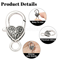 10Pcs 5 Styles Tibetan Style Alloy Lobster Claw Clasps&nbsp;FIND-YW0009-89