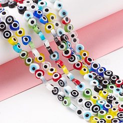 Handmade Evil Eye Lampwork Beads Strands&nbsp;LAMP-F023-A07