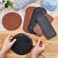 6Pcs 6 Style PU Leather Knitting Crochet Bags Nail Bottom Shaper Pad&nbsp;DIY-PH0009-51
