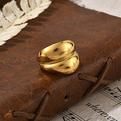 304 Stainless Steel Open Cuff Rings&nbsp;RJEW-R014-02G-01