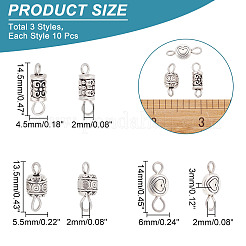 60Pcs 3 Styles Tibetan Style Alloy Connector Charms&nbsp;FIND-AR0002-98